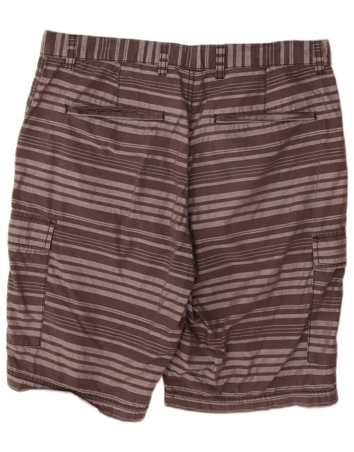 Dkny Herren Cargoshorts W33 mittelgrau gestreifte Baumwolle