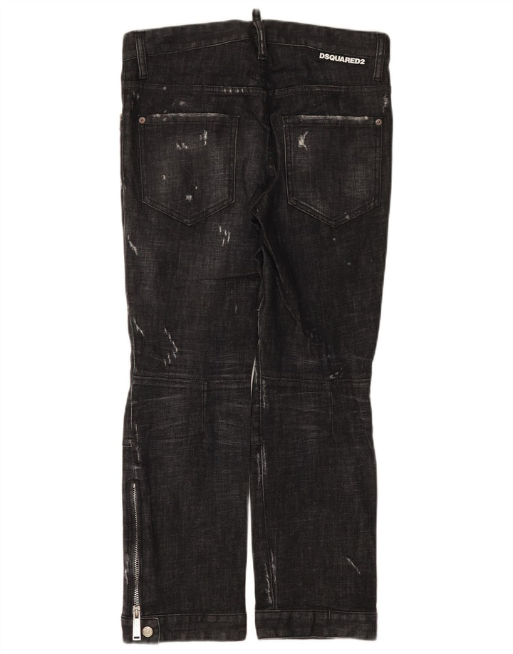 Dsquared2 Damen Straight Jeans IT 44 Medium W30 L26 Schwarze Baumwolle