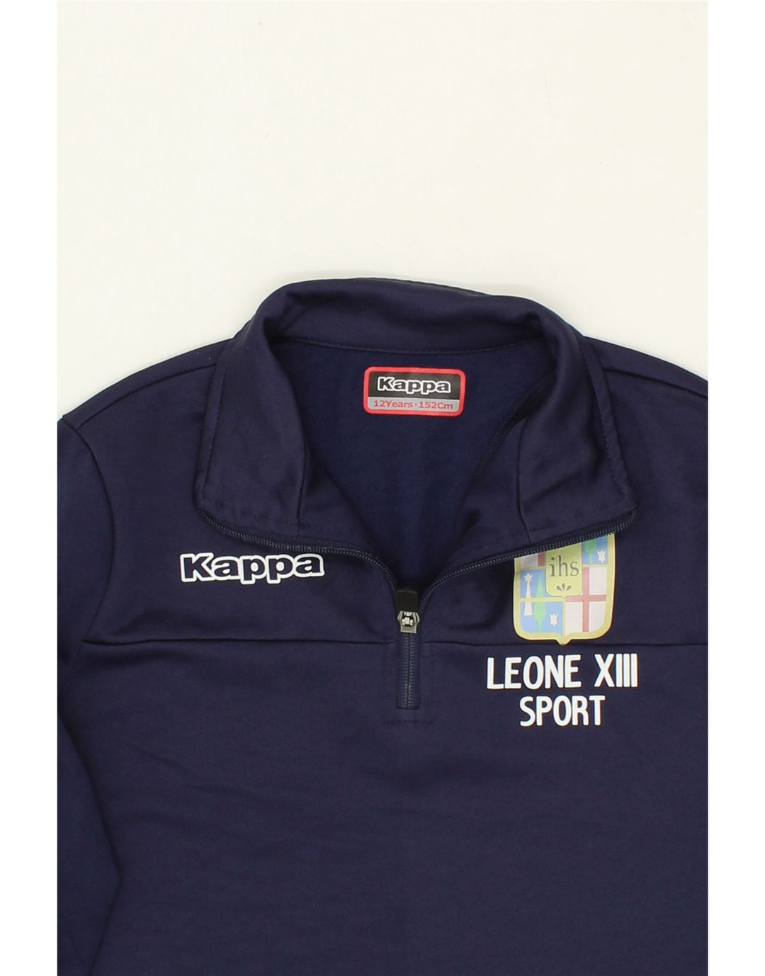 KAPPA Boys Graphic Zip Neck Pullover Tracksuit Top 11-12 Years Navy Blue Vintage Kappa and Second-Hand Kappa from Messina Hembry 
