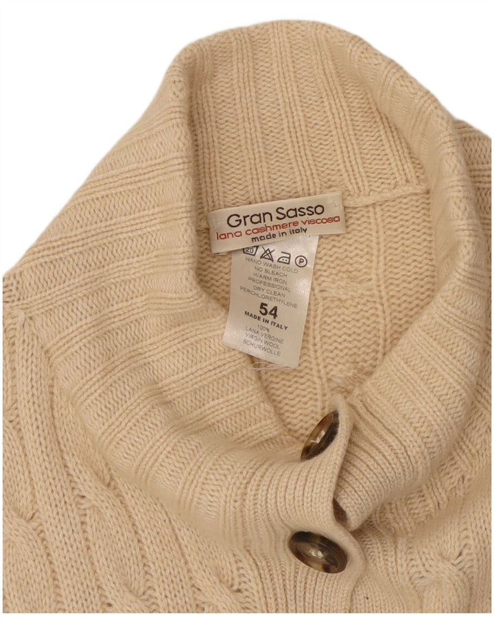 Gran Sasso Damen Strickjacke IT 54 3XL Weiße Wolle