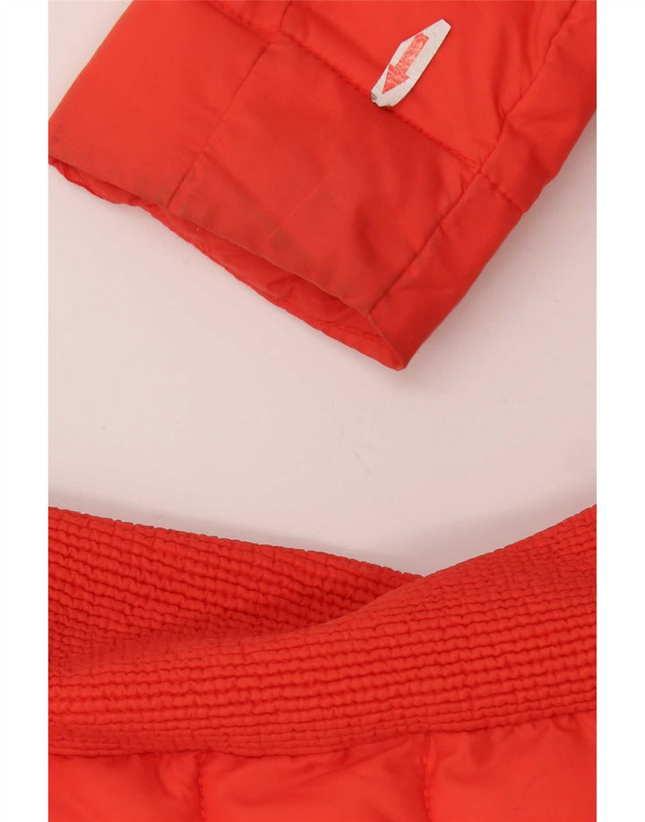 Superdry Wattierte Damenjacke mit Kapuze, UK 18 XL, rotes Nylon