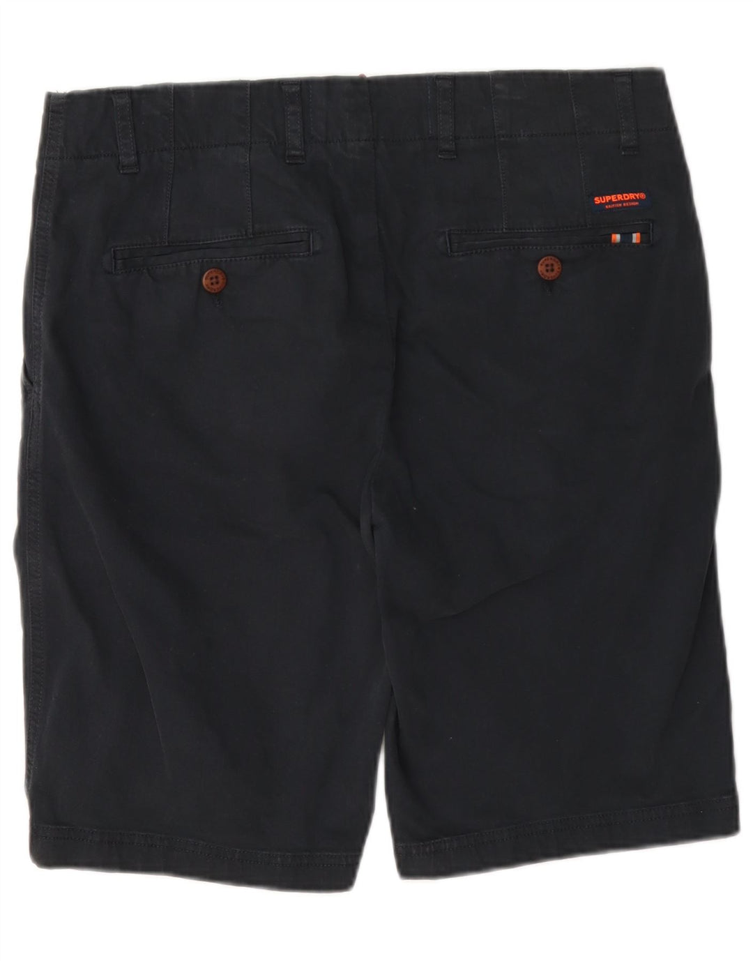 Superdry Herren-Chinoshorts W32, mittelmarineblaue Baumwolle