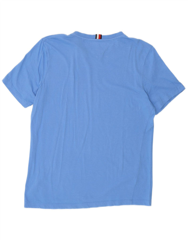 Tommy Hilfiger Herren-T-Shirt mit normaler Passform, mittelblauer Baumwolle, mit Grafik