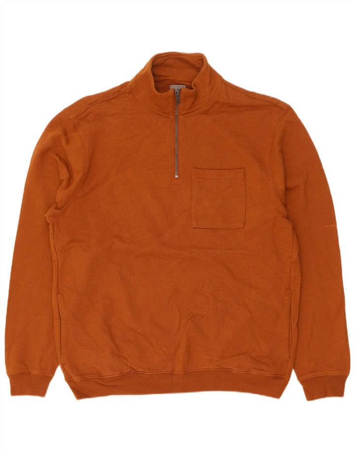 Gap Herren-Sweatshirt mit Reißverschluss am Hals, mittelbraune Baumwolle