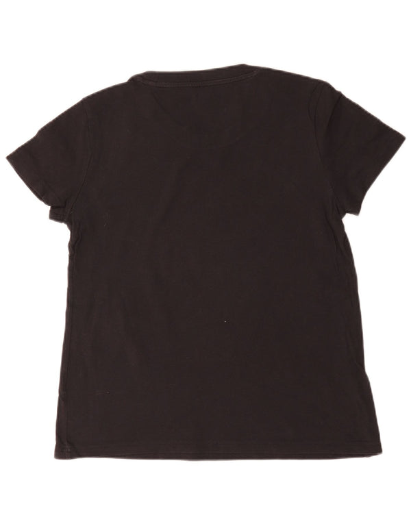 Adidas Damen Graphic T-Shirt Top UK 12/14 Mittelschwarze Baumwolle
