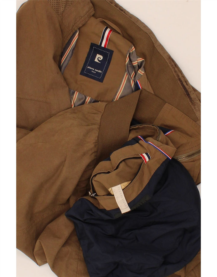 PIERRE CARDIN Herren Bomberjacke IT 56 3XL Braunes Polyamid