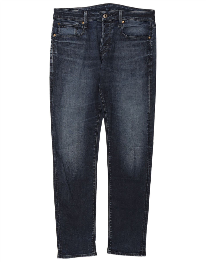 G-Star Herren Slim Jeans W34 L34 Marineblaue Baumwolle