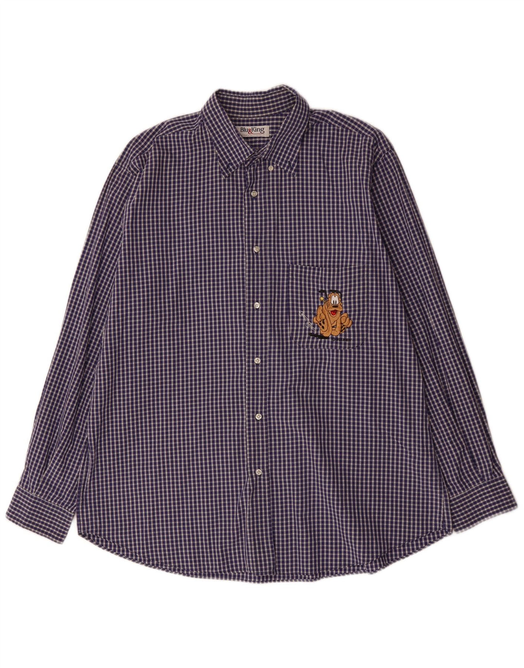 VINTAGE Herrenhemd 2XL Marineblau Gingham