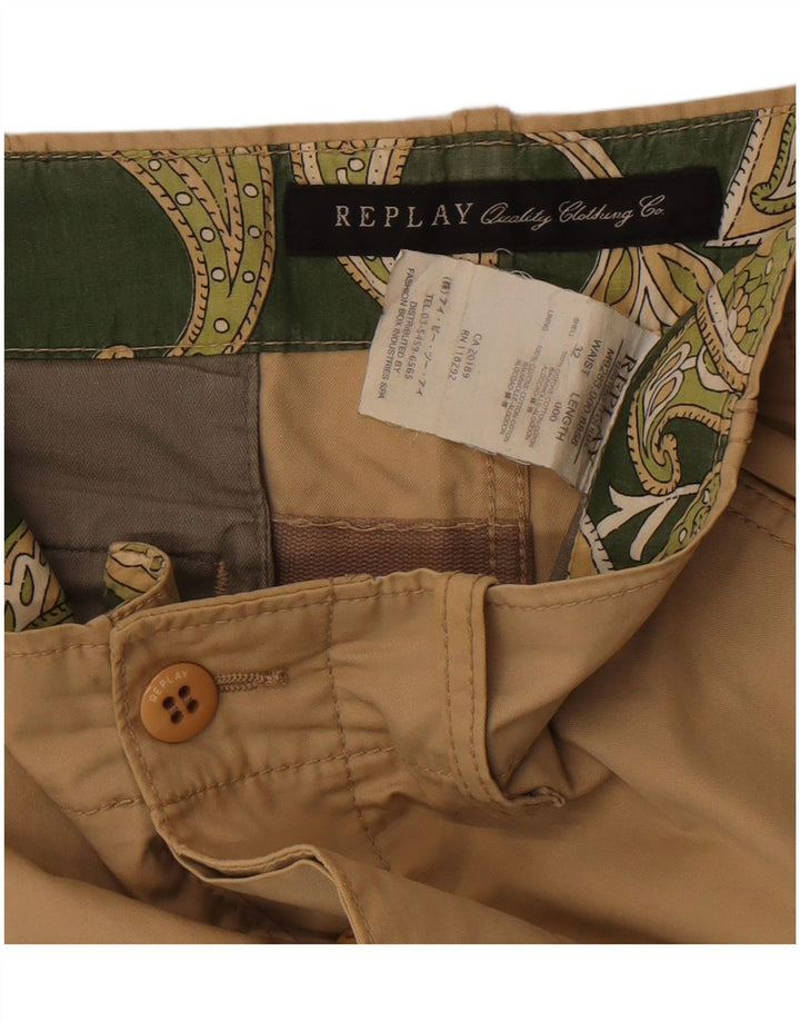 Replay Herren Cargoshorts W32 Mittelbeige Baumwolle