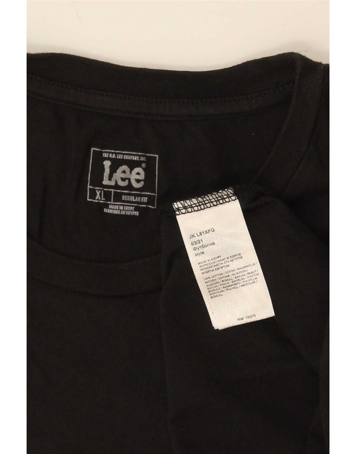 Lee Herren-T-Shirt mit normaler Passform, XL, schwarze Baumwolle