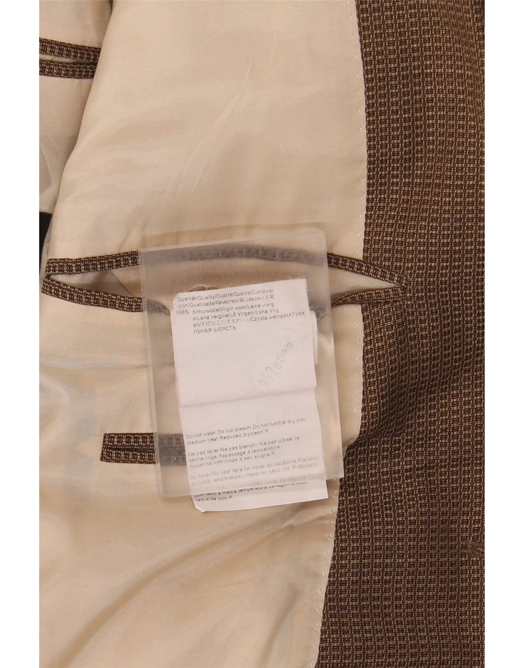 Hugo Boss Herren-Blazer mit 2 Knöpfen, US 42 XL, braun karierte Schurwolle