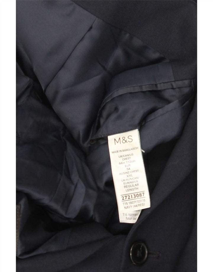 Marks & Spencer Herren-Blazer mit 2 Knöpfen, UK 44, XL, Marineblau, Polyester