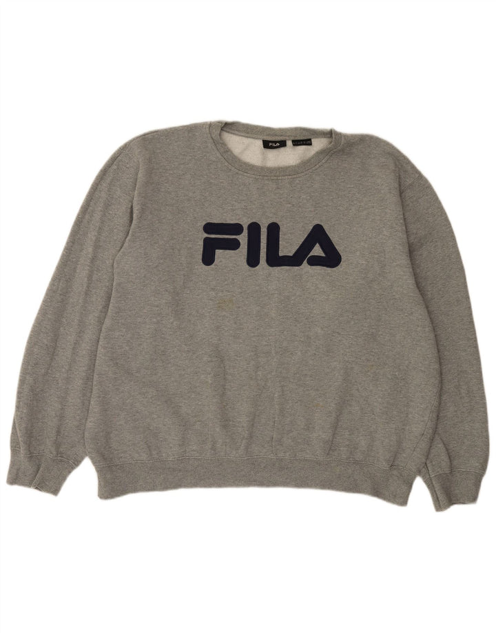 Fila Herren Grafik Sweatshirt Pullover XL Grau Baumwolle