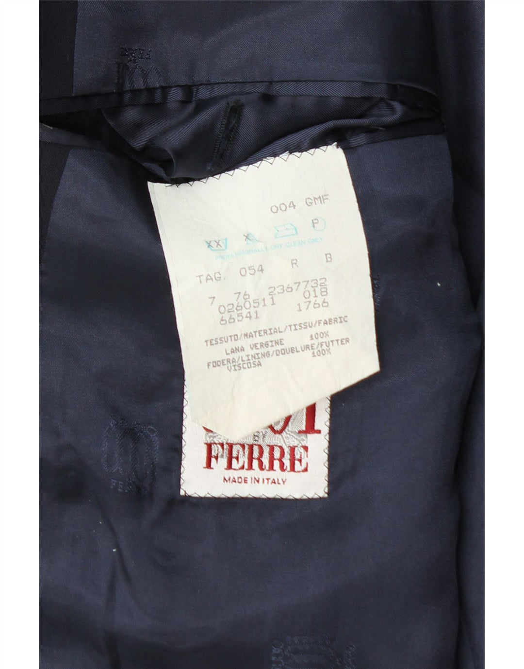 Ferre Herren-Blazer mit 2 Knöpfen, IT 54 2XL, marineblaue Schurwolle