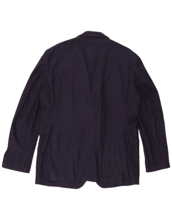 Fay Herren-Blazer mit 3 Knöpfen, IT 56 3XL, marineblau, Fischgrätenmuster