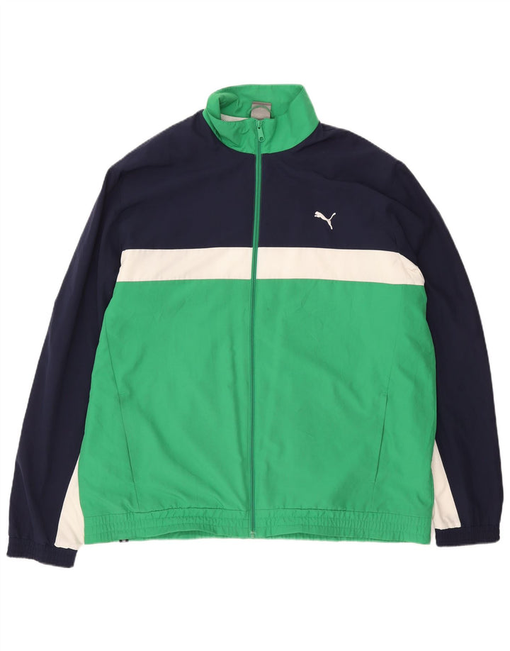 Puma Herren-Trainingsanzugoberteil, Jacke, 2XL, Marineblau, Farbblock-Polyester
