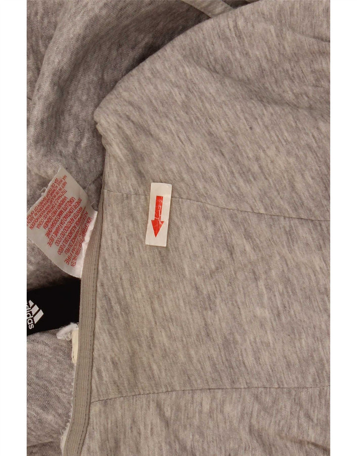 Adidas Herren-Kapuzenpullover mit Reißverschluss, mittelgrau meliert