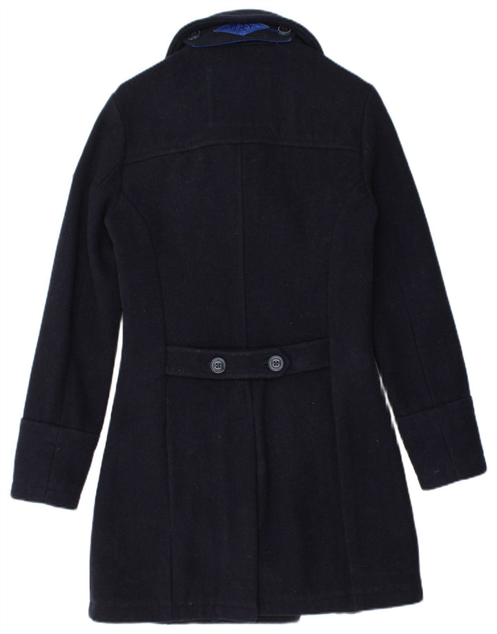 Superdry Damen Zweireihiger Mantel UK 6 XS Marineblaue Wolle