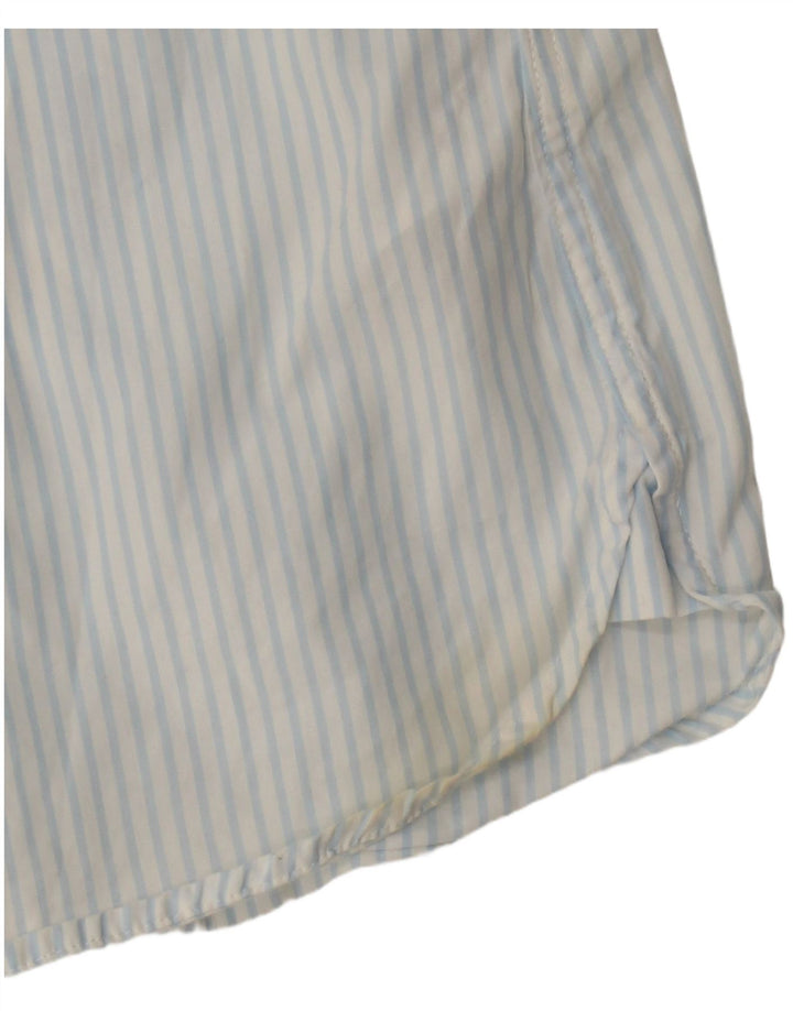 Tommy Hilfiger Damenhemd US 8 Mittelblaue Nadelstreifen-Baumwolle
