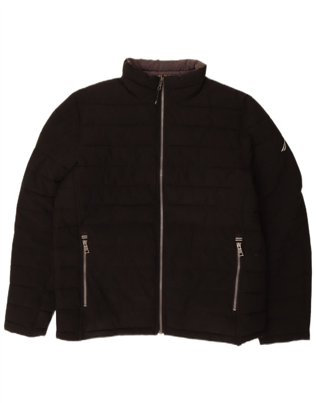 NAUTICA Herren Reversible Wattierte Jacke UK 40 Large Schwarz Polyester