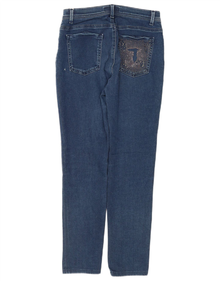 Trussardi Damen Slim Jeans W28 L28 Marineblau