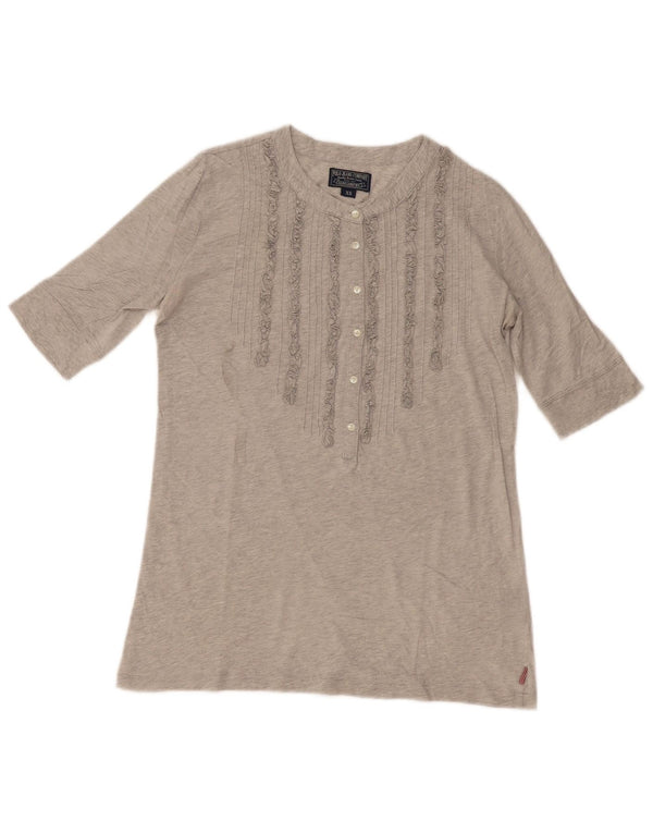 Ralph Lauren Damen T-Shirt Top UK 6 XS Grau gefleckte Baumwolle