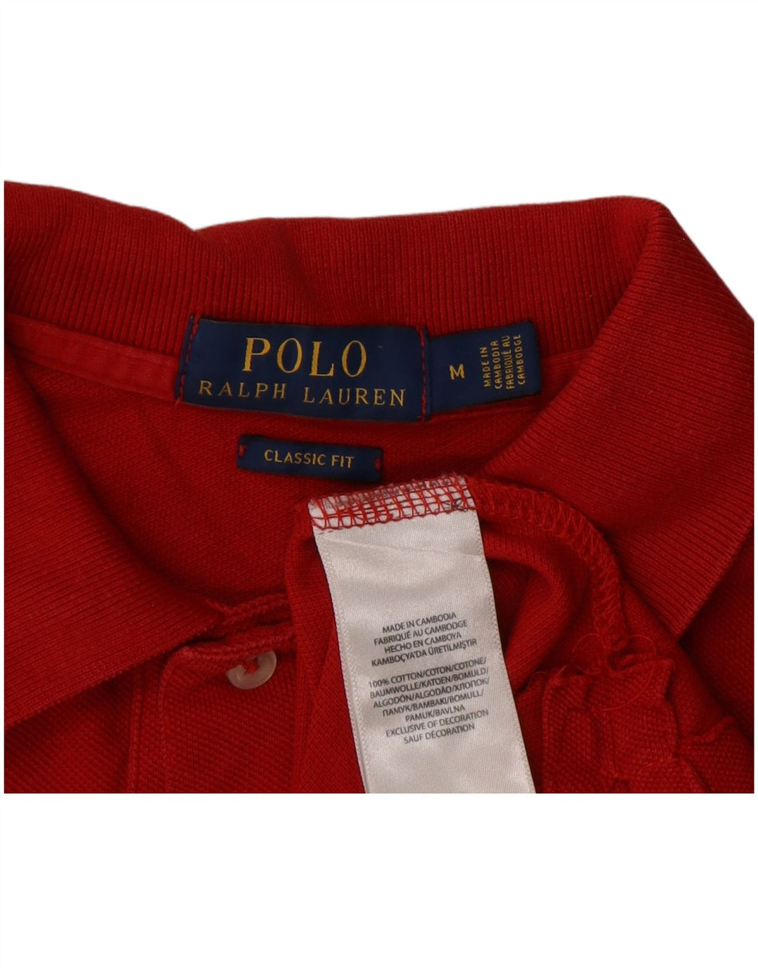 Polo Ralph Lauren Herren-Poloshirt mit klassischer Passform, mittelrote Baumwolle