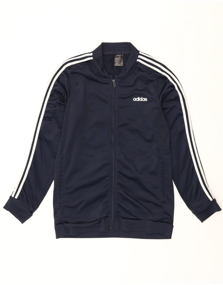 Adidas Herren-Trainingsanzug-Oberteil, große Jacke aus marineblauem Polyester