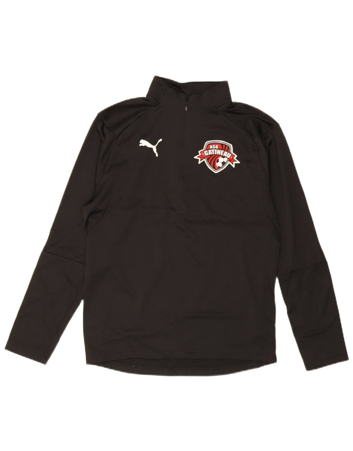 Puma Herren AS Gatineau Graphic Zip Neck Pullover Trainingsanzug Top Small Schwarz