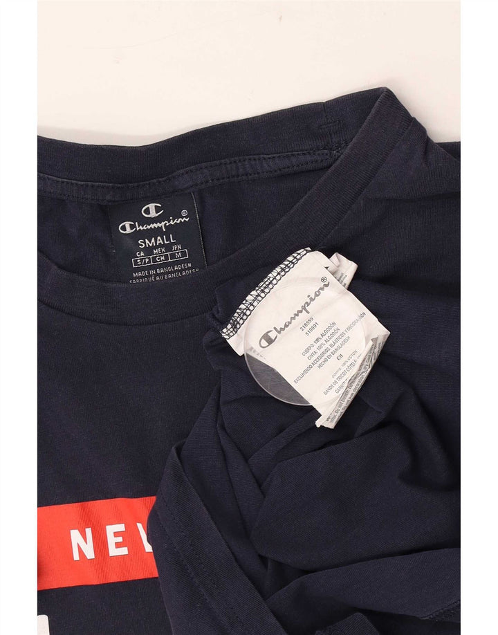 Champion Herren-T-Shirt mit Grafik, Größe S, Marineblau, Baumwolle