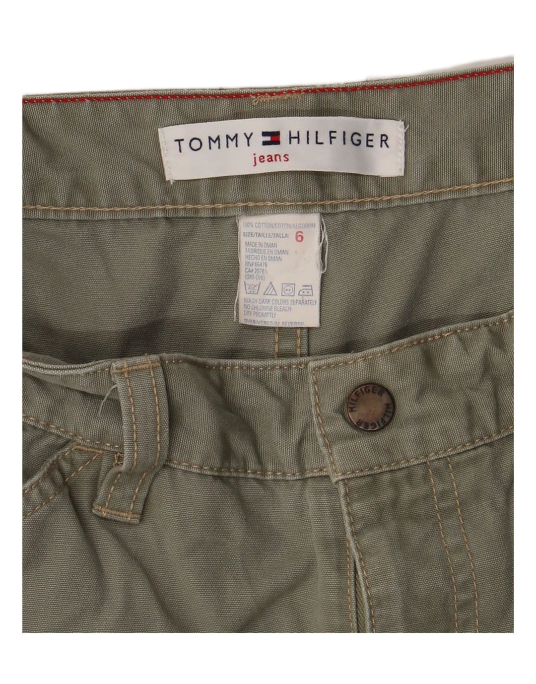 TOMMY HILFIGER Damen Gerade Freizeithose US 6 Medium W28 L30 Khaki