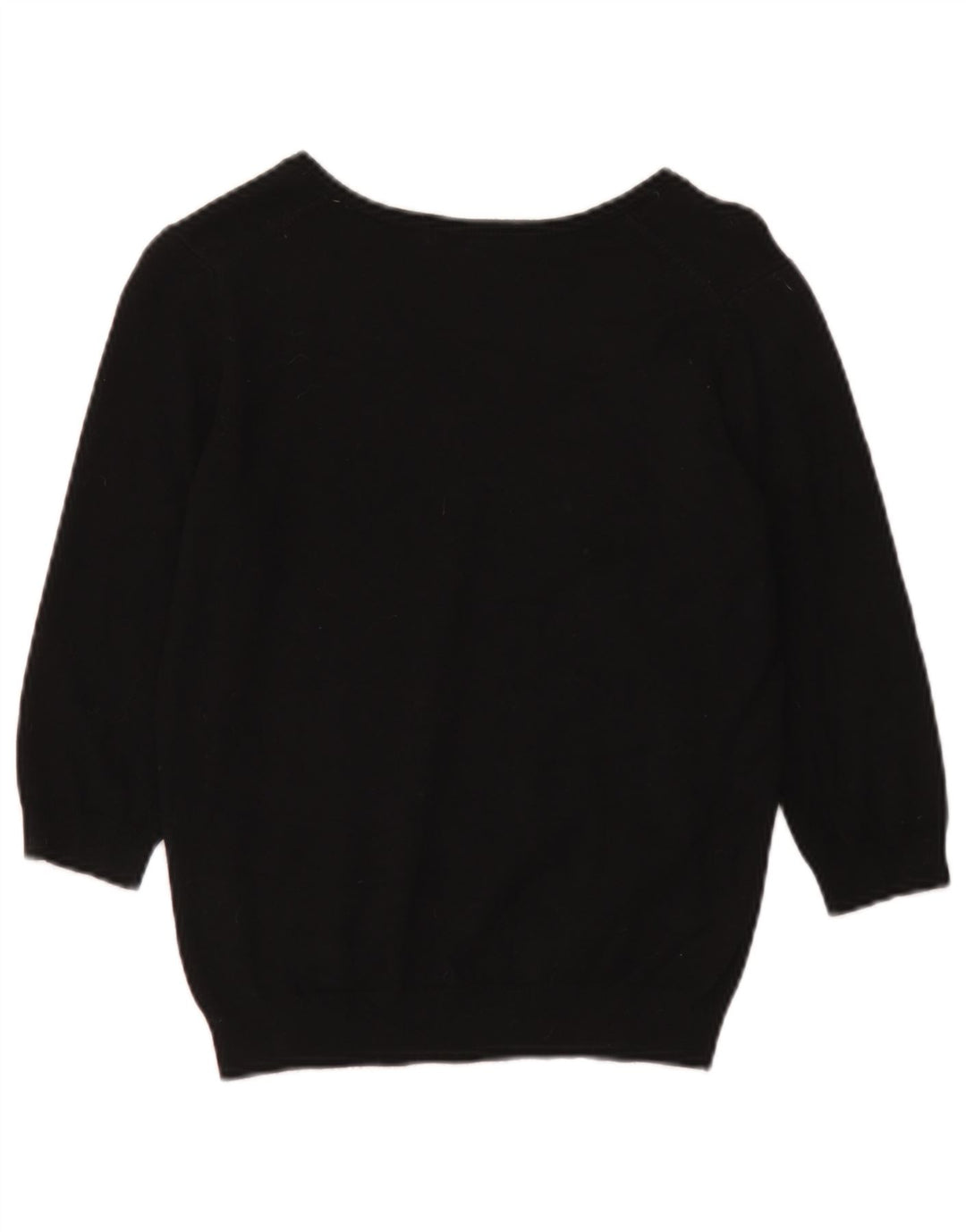 Marks & Spencer Damen Crop Pullover mit V-Ausschnitt, UK 14, Mittelschwarz