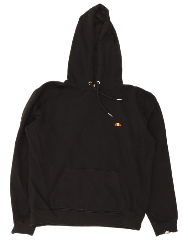 Ellesse Damen Kapuzenpullover UK 12 Mittelschwarze Baumwolle