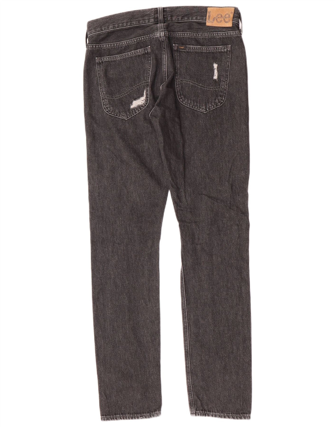 Lee Herren Distressed Slim Jeans W31 L32 Graue Baumwolle