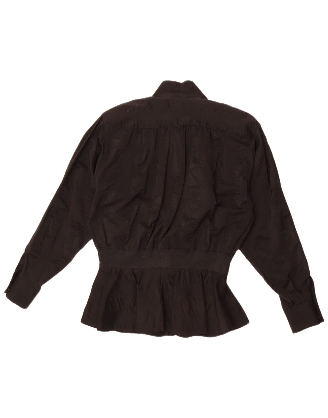 Vintage Damen Hemdbluse UK 18 XL Schwarz Acetat