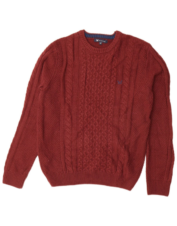 Crew Clothing Herren-Pullover mit Rundhalsausschnitt, Medium Maroon, Acryl