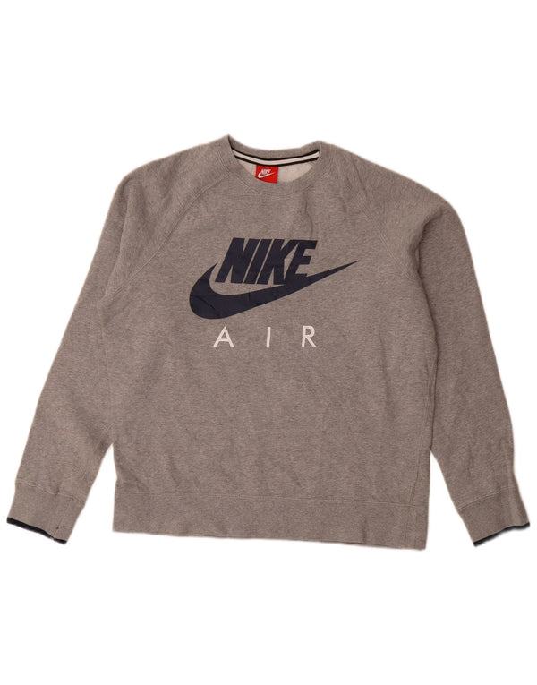 Nike Herren-Sweatshirt mit Grafik, mittelgrau gefleckte Baumwolle