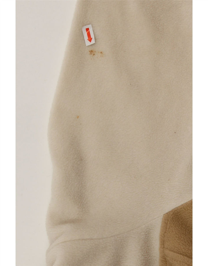 COLUMBIA Damen Crop Fleece Pullover UK 14 Mittelweiß Farbblock