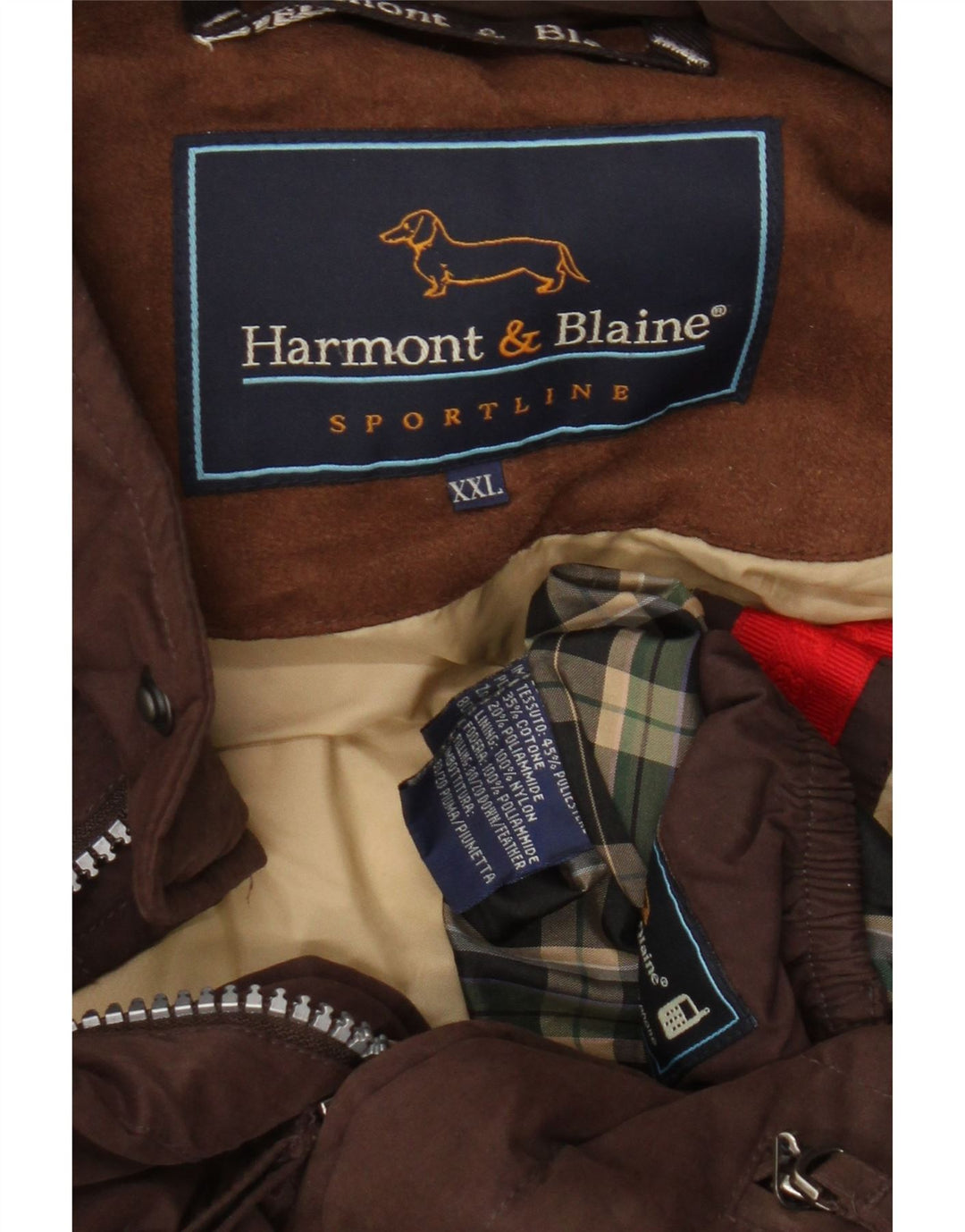 Harmont & Blaine Wattierter Herrenmantel UK 44 2XL Braunes Polyester