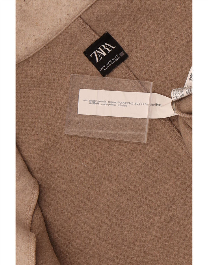 Zara Womens Open Overcoat UK 14 Mittelgraues Polyester