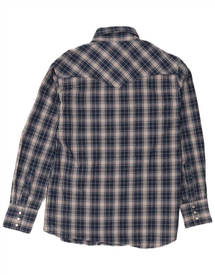 WRANGLER Herrenhemd Mittelgroße marineblaue Karo-Baumwolle