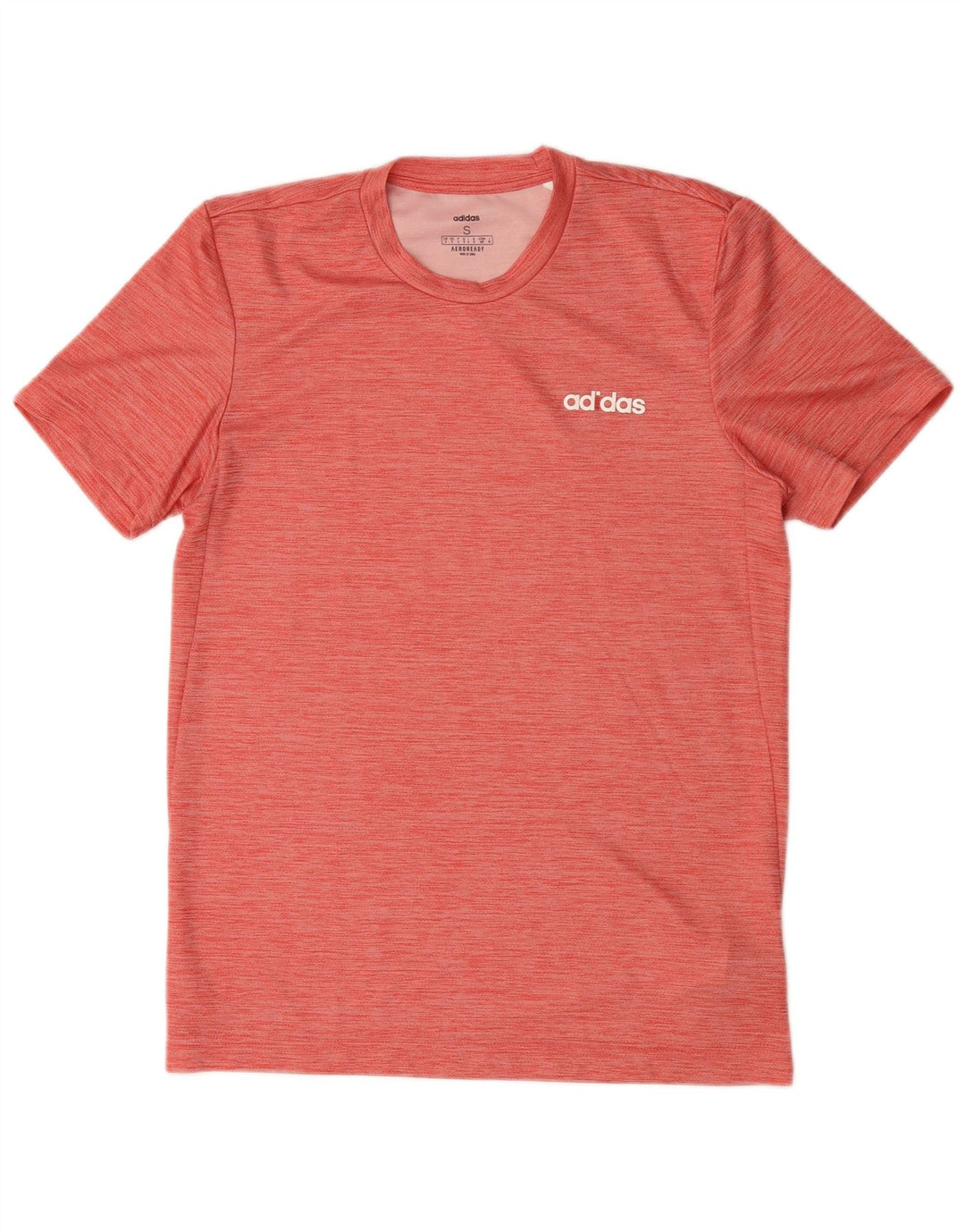 Adidas Herren Aeroready T-Shirt Top Small Rosa geflecktes Polyester