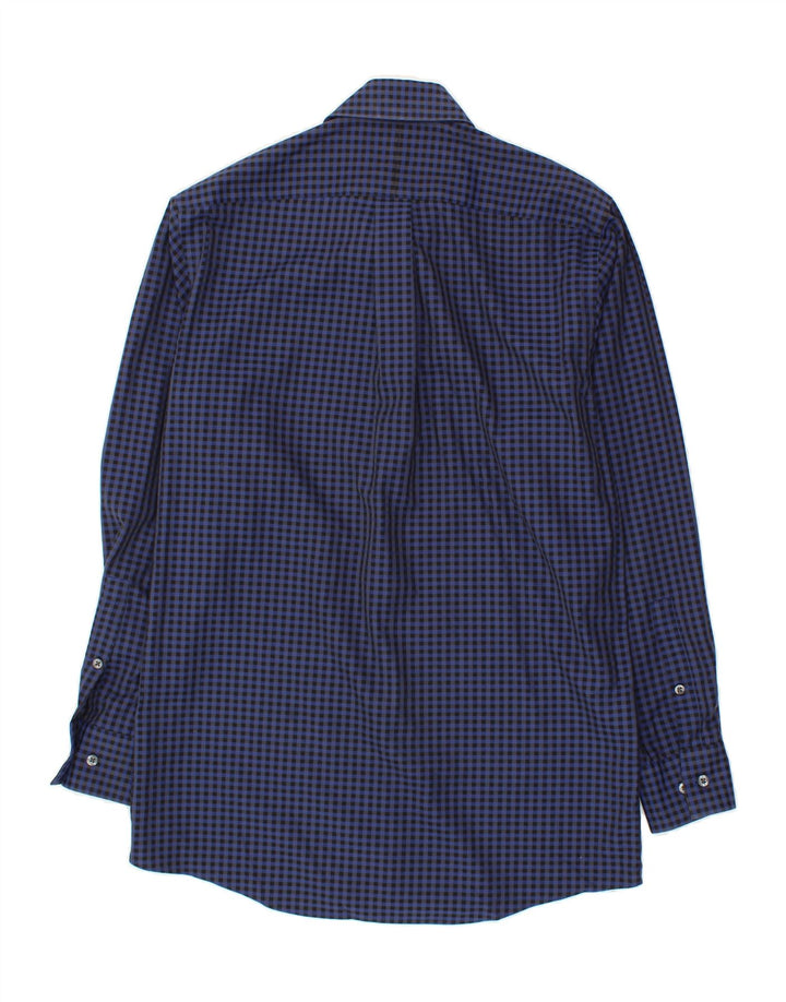 MICHAEL KORS Mens Shirt Size 14 1/2 Small Navy Blue Gingham Cotton Vintage Michael Kors and Second-Hand Michael Kors from Messina Hembry 