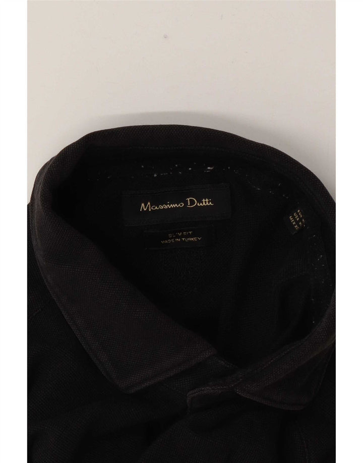 Massimo Dutti Herren Slim Fit Hemd XL Schwarz