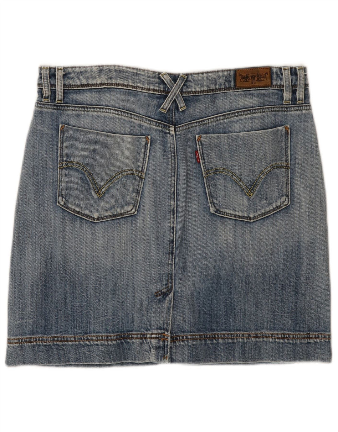 LEVI'S Damen-Mini-Jeansrock, Größe L, W34, Blau, Baumwolle