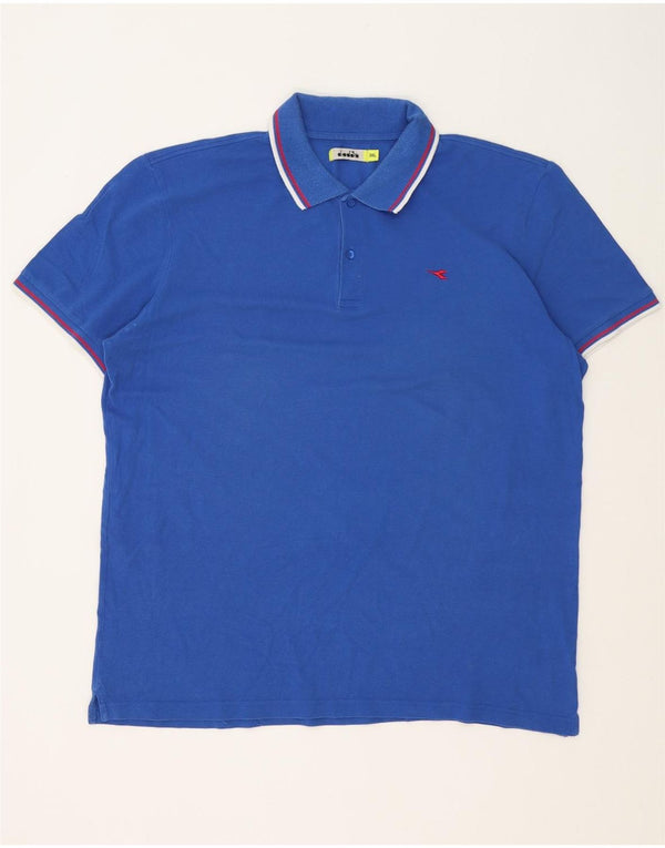 Diadora Herren Poloshirt 3XL blau gestreift aus Baumwolle