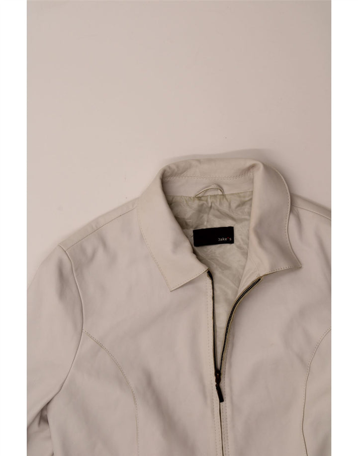 JAKE'S Womens Leather Jacket UK 18 XL Grey Leather Vintage Jake's and Second-Hand Jake's from Messina Hembry 