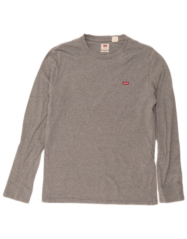 Levi's Herren-Oberteil mit Standard-Passform, langärmlig, klein, grau gefleckte Baumwolle