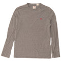 Levi's Herren-Oberteil mit Standard-Passform, langärmlig, klein, grau gefleckte Baumwolle