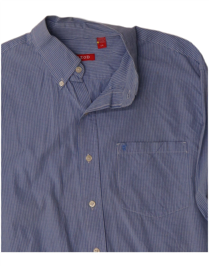 Izod Herrenhemd, groß, blau, Gingham-Baumwolle